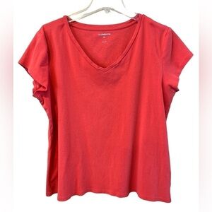 Liz Claiborne coral v neck short sleeves size XXL